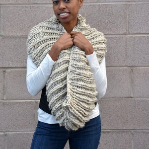 Oatmeal Natural Chunky Infinity Scarf MADE TO ORDER image 6