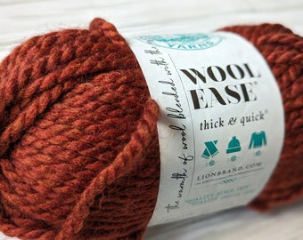 Lion Brand Wool-Ease Thick and Quick Yarn - Chunky Knitting & Crochet Supplies, Fil chunky rouge, fil chunky rose, fil vert, fil orange