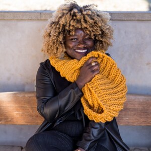 Mustard Yellow Chunky Circle Infinity Scarf, MADE TO ORDER image 7