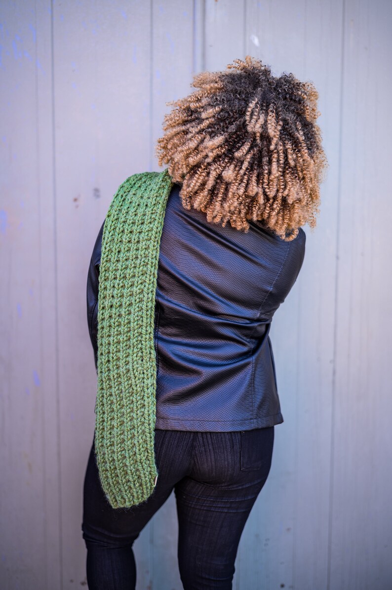 Grassy Green Hand Knit Scarf, Bright green winter scarf for women, Men's handknit scarf, MADE TO ORDER image 7