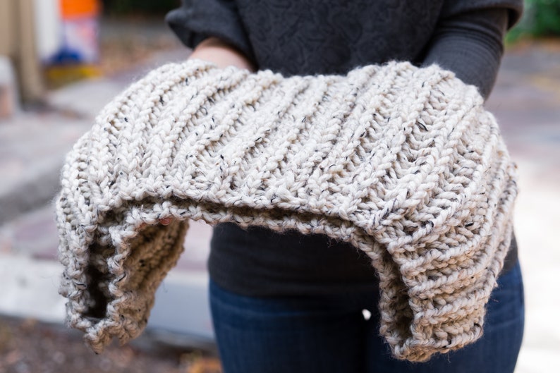 Oatmeal Natural Chunky Infinity Scarf MADE TO ORDER image 4