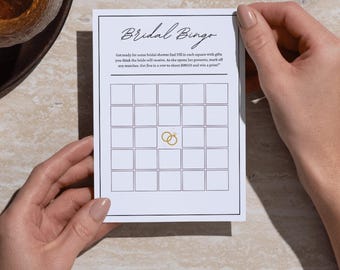 Customizable Bridal Shower Bingo, Bridal Bingo, Bridal Shower Game, Wedding Game, Elegant Printable, Canva Template, Bridal Games