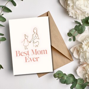 Tarjeta del Día de la Madre, Día de la Madre, La mejor mamá del mundo, Tarjeta imprimible del Día de la Madre, Impresión minimalista