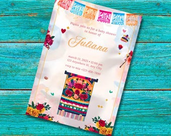 Cielito Lindo Baby Shower Invitation – Mexican Fiesta Theme, Papel Picado, Cielito Lindo Invitation, Editable Template, Instant Download