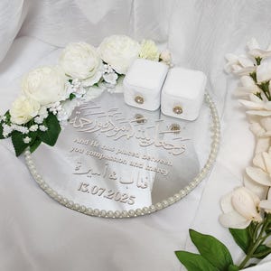 Customized Wedding Ring Tray: Nikkah Ceremony Plate