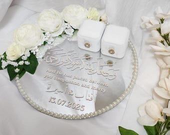 Customized Wedding Ring Tray: Nikkah Ceremony Plate