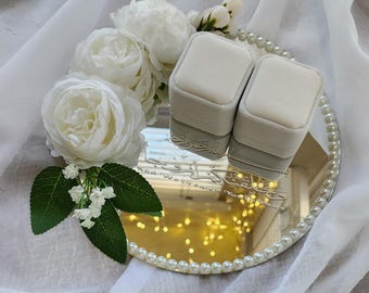 Customized Ring Plate Tray | Nikkah Ring Tray | Wedding Ring Tray