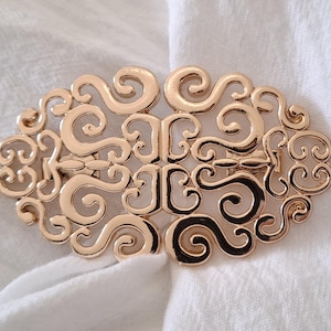 Gold 1cm Thin Elastic Belt – Handmade Stretch Waist Belt with Large Cutout Buckle, Slim Fashion Belt for Dresses, Skirts, Jeans & Outfits