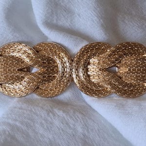 Gold 1cm assembled stretch belt with textured knot buckle - gold pattern cross knot elastic belt