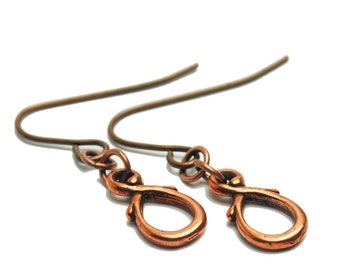 Thorny Vine Loop Earrings in Antique Copper - Copper Vine Earrings, Copper Vine Jewelry, Copper Thorn Jewelry, Copper Thorn Earrings