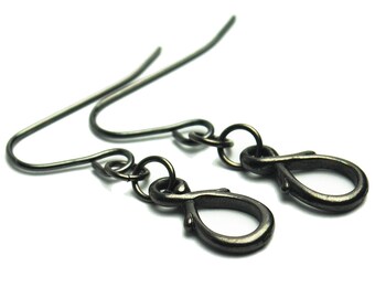 Dornige Rebe Loop Ohrringe in Gunmetal - Rotguss Rebe, Rotguss Rebe Schmuck, Rotguss Dorn Ohrringe Schwarz Thorn Schmuck