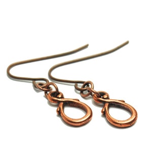 Thorny Vine Loop Earrings in Antique Copper - Copper Vine Earrings, Copper Vine Jewelry, Copper Thorn Jewelry, Copper Thorn Earrings