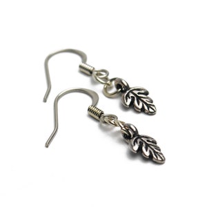 Eiken blad oorbellen in zilver - zilver eiken blad oorbellen, zilveren Oak Leaf Jewelry, Silver Leaf oorbellen, zilveren Leaf Jewelry, eikenbladeren