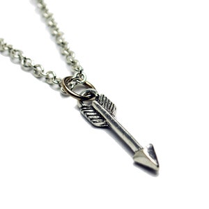 Arrow Necklace in Silver - Silver Arrow Necklace, Silver Arrow Jewelry, Silver Plated Arrow Necklace, Silver Arrow Charm Necklace