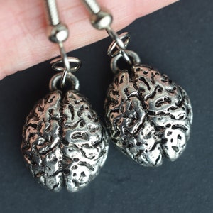 Brain Earrings in Silver