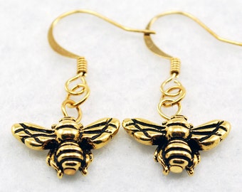 Bee Earrings in Gold