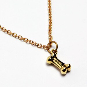 Gold Bone Necklace - Gold Dog Bone Necklace, Gold Dog Necklace, Gold Bone Jewelry, Gold Dog Bone Jewelry, Gold Dog Jewelry, Gold Pet Jewelry