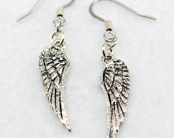 Brincos de asa de prata – Brincos de anjo de prata, joias de asas de prata, brincos de asa de anjo de prata, brincos de asas de águia de prata