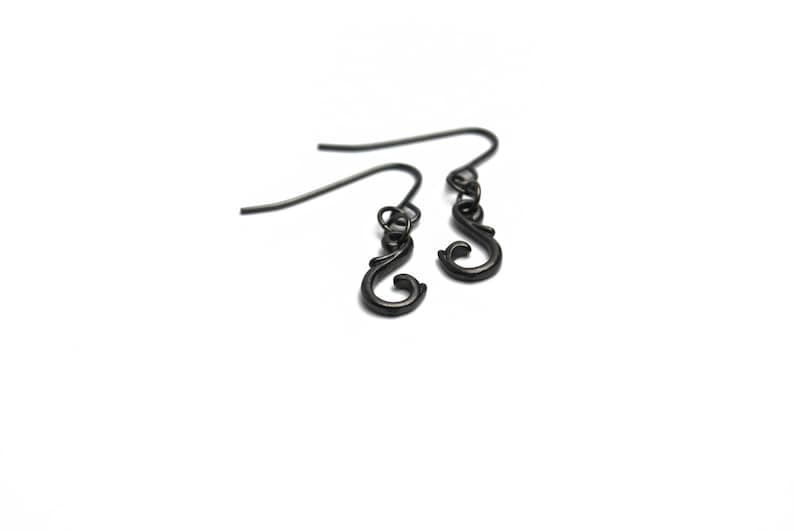 Thorny Vine Hook Earrings in Gunmetal Gunmetal Vine Earrings, Gunmetal Vine Jewelry, Black Thorn Earrings, Black Thorn Jewelry image 1