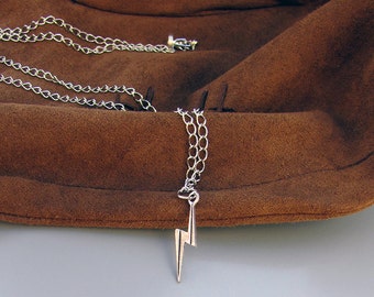 Lightning Bolt Necklace in Silver