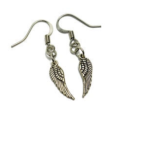 Tiny Wing Earrings in Silver Silver Wing Earrings, Supernatural Jewelry, Angel, Wing Earrings, Angel Wings, Silver Wings, Silver Jewelry image 2