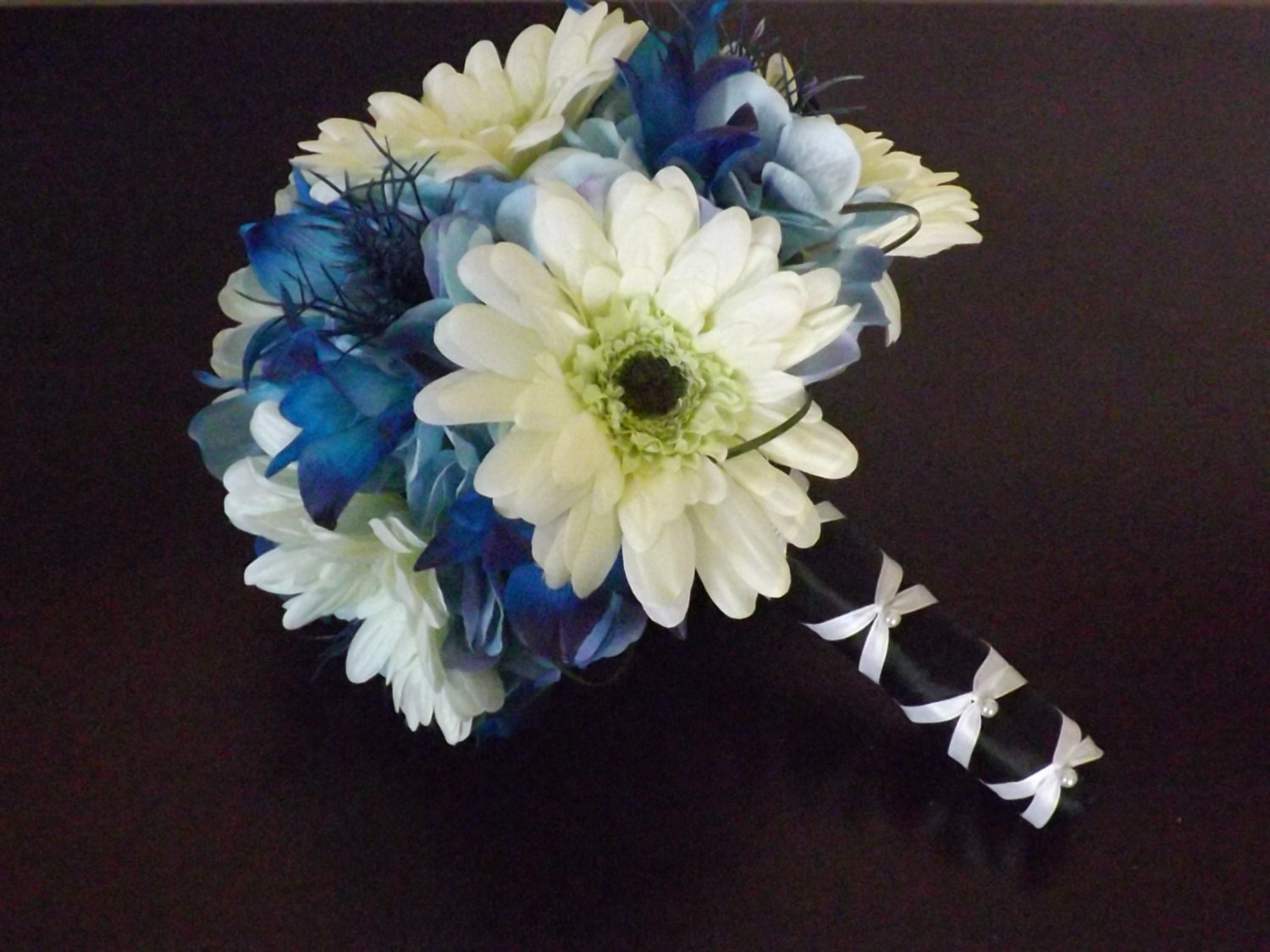 Gerbera Daisy Blue Purple Galaxy Orchid Hydrangea And Etsy
