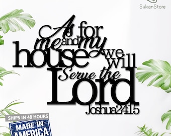 Scripture Wall Decor,Christian Home Decor,As for me and my house we will serve the Lord,Joshua 24:15 Bible Verse Wall Art,Inspirational Gift