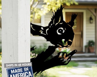 Squirrel Territory Warning Sign,Sassy Backyard Guard Squirrel Sign,Cheeky Outdoor Decor with Playful Attitude,Unique Outdoor Gift Idea