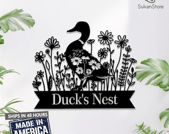 Personalized Duck House Sign, Metal Duck Coop Plaque,Country Farm Decor, Quack House Design, Farmyard Decor, Rustic Duck Coop Metal Sign