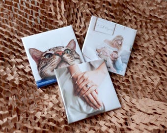 Custom fridge magnet 63.5 mm | photo magnet, Wedding favors | Gifts for him her | Personalised Fridge Magnet