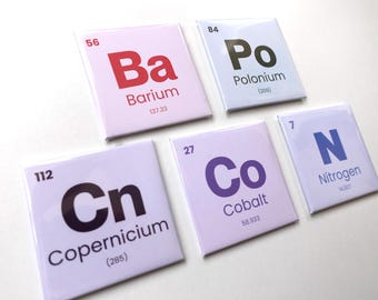 Periodic table magnets | Custom fridge magnet 63.5mm | photo magnet, Wedding favors | Gifts for him her | Nerdy gift, Educational