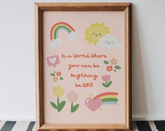 Be Kind Rainbow Print | Sunshine Kids Wall Art (Digital Download)