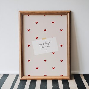 Impresión de corazón "No olvides que te amo", regalo de aniversario (descarga digital)