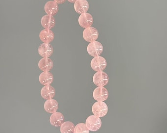 Bracciale in quarzo rosa del Madagascar: gioielli di cristallo fatti a mano per amore e guarigione