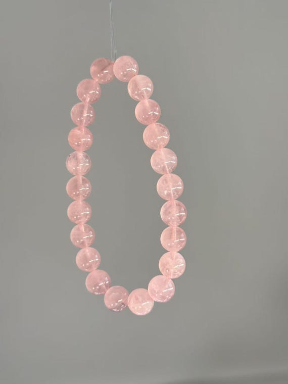 Madagascar Rose Quartz Bracelet: Handmade Crystal Jewelry for Love & Healing