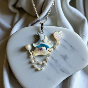 Handmade Baroque Freshwater Pearl Necklace – Cute Natural Jewelry with Heart Charm, Witchy Aesthetic & Soft Spring Vibes, Fairy Core