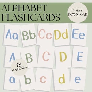 ABC Karteikarten für Kleinkinder Druckbare Alphabet Lernkarten A bis Z Homeschool Lernkarten Groß- und Kleinbuchstaben