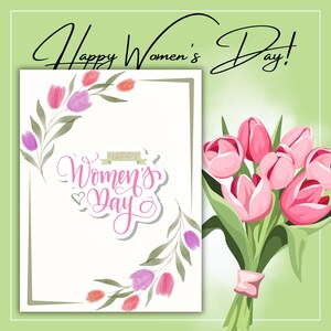 Tarjeta de felicitación del Día de la Mujer, Tarjeta del Día de la Mujer del 8 de marzo, Tarjeta digital del Día de la Mujer, Regalo especial para mujeres, Tarjeta imprimible del Día de la Mujer