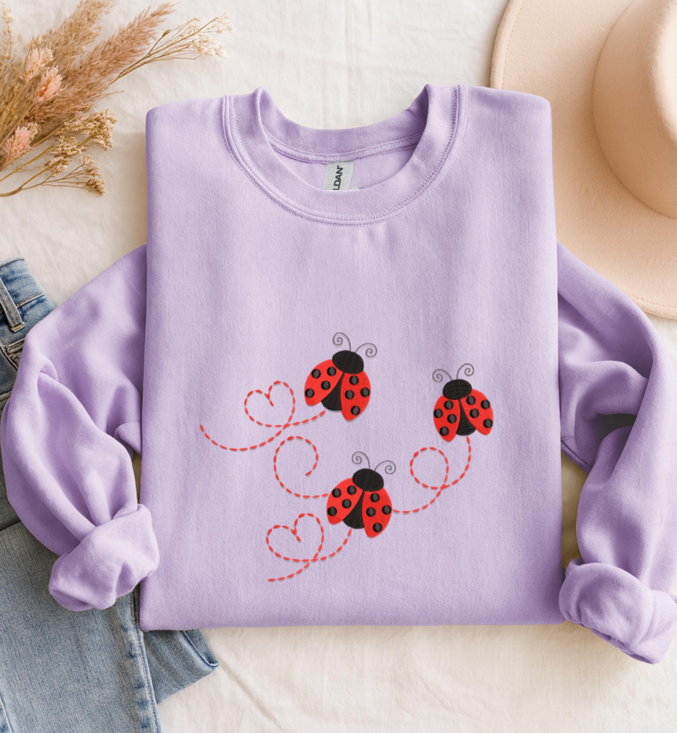 Lady Bug Spring Pattern Ladybug Embroidery Pattern – Spring Bug Design – Instant Digital ...