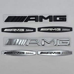 Original Mercedes AMG badge Trunk/ wings available in 2 colors(black,chrome). Pack of Mercedes AMG emblem sticker.