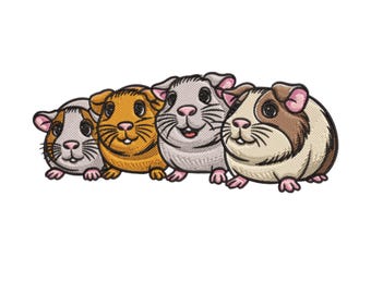 Schattig cavia handborduurwerk – cadeau voor dierenliefhebbers
