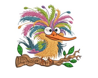 Eigenzinnig Gekke Vogel Borduurpatroon, Gekke Vogel Machine Borduurbestand