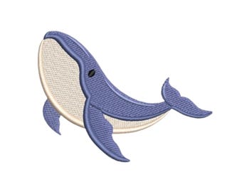 Schattig vrolijk walvisborduurwerk | Digitale download | Patroon voor kinderen met oceaandieren