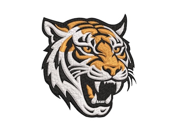 Borduurpatroon van een wilde tijger, borduurpatroon van een jungletijger