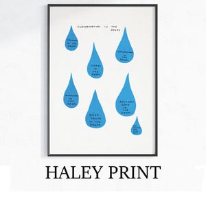 David Shrigley - Information In The Drops, Quirky Wall Art, Pop Art Decor, Funny Poster, Contemporary Home Gallery, Humorous Decor, Art