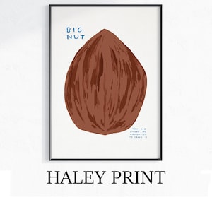 David Shrigley - Big Nut, Quirky Wall Art, Pop Art Decor, Funny Poster, Contemporary Home Gallery, Humorous Decor, Art, Shrigley Print