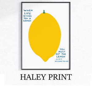 David Shrigley - When Life Gives You A Lemon, Quirky Wall Art, Pop Art Decor, Funny Poster, Contemporary Home Gallery, Humorous Decor, Art