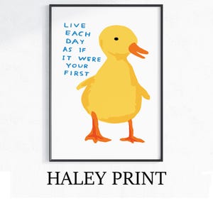 David Shrigley - Live Each Day, Quirky Wall Art, Pop Art Decor, Funny Poster, Contemporary Home Gallery, Humorous Decor, Art, Shrigley Print