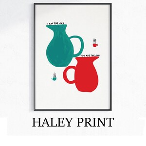 David Shrigley - I Am The Jug, Quirky Wall Art, Pop Art Decor, Funny Poster, Contemporary Home Gallery, Humorous Decor, Art