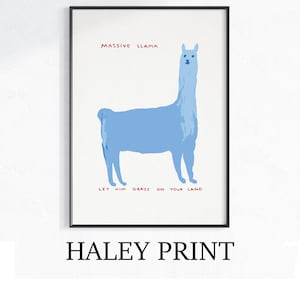 David Shrigley - Massives Lama, schrullige Wandkunst, Pop-Art-Dekor, lustiges Plakat, zeitgenössische Hauptgalerie, humorvolle Dekoration, Kunst, Shrigley-Druck
